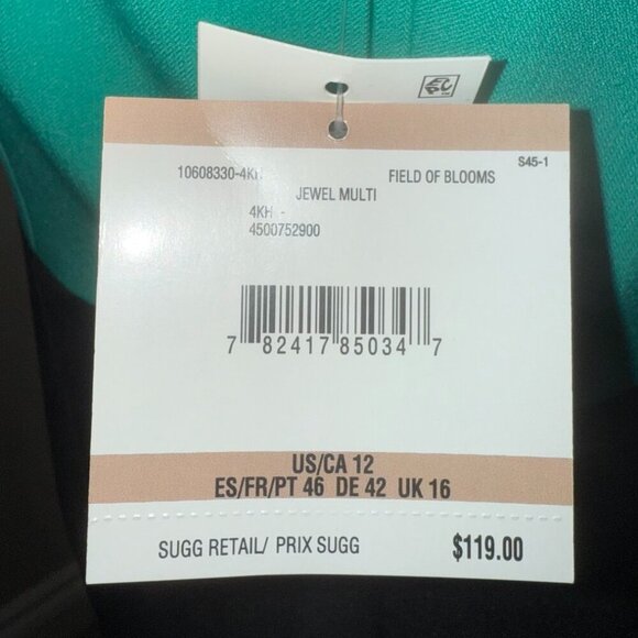 Kasper Dress lined cream green blue sleeveless sheath dress Women's Size 12 - Picture 11 of 11